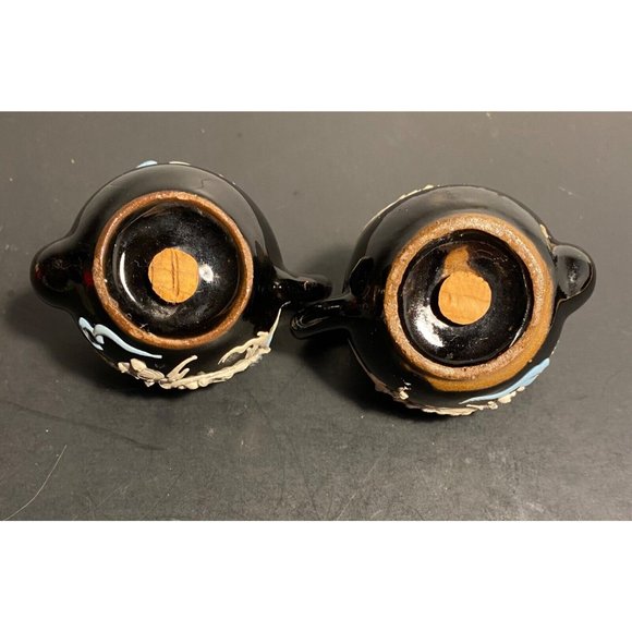 Vintage Dragonware Salt Pepper Teapot Set Moriage Black Japanese Tea Garden - Picture 4 of 7